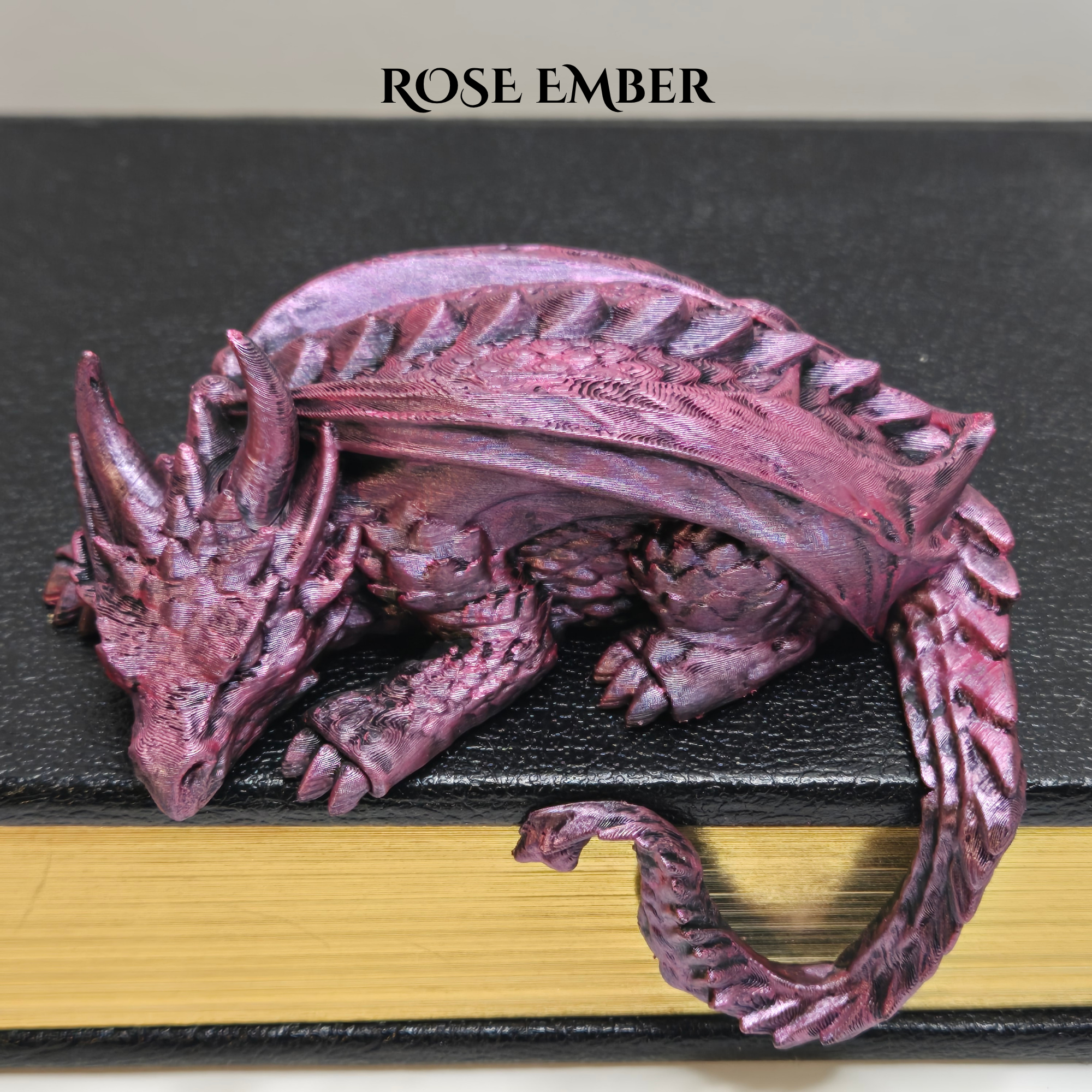 Sleepy Dragon Bookshelf Decor – Hand-Painted Fantasy Figurine | Book Nook Guardian