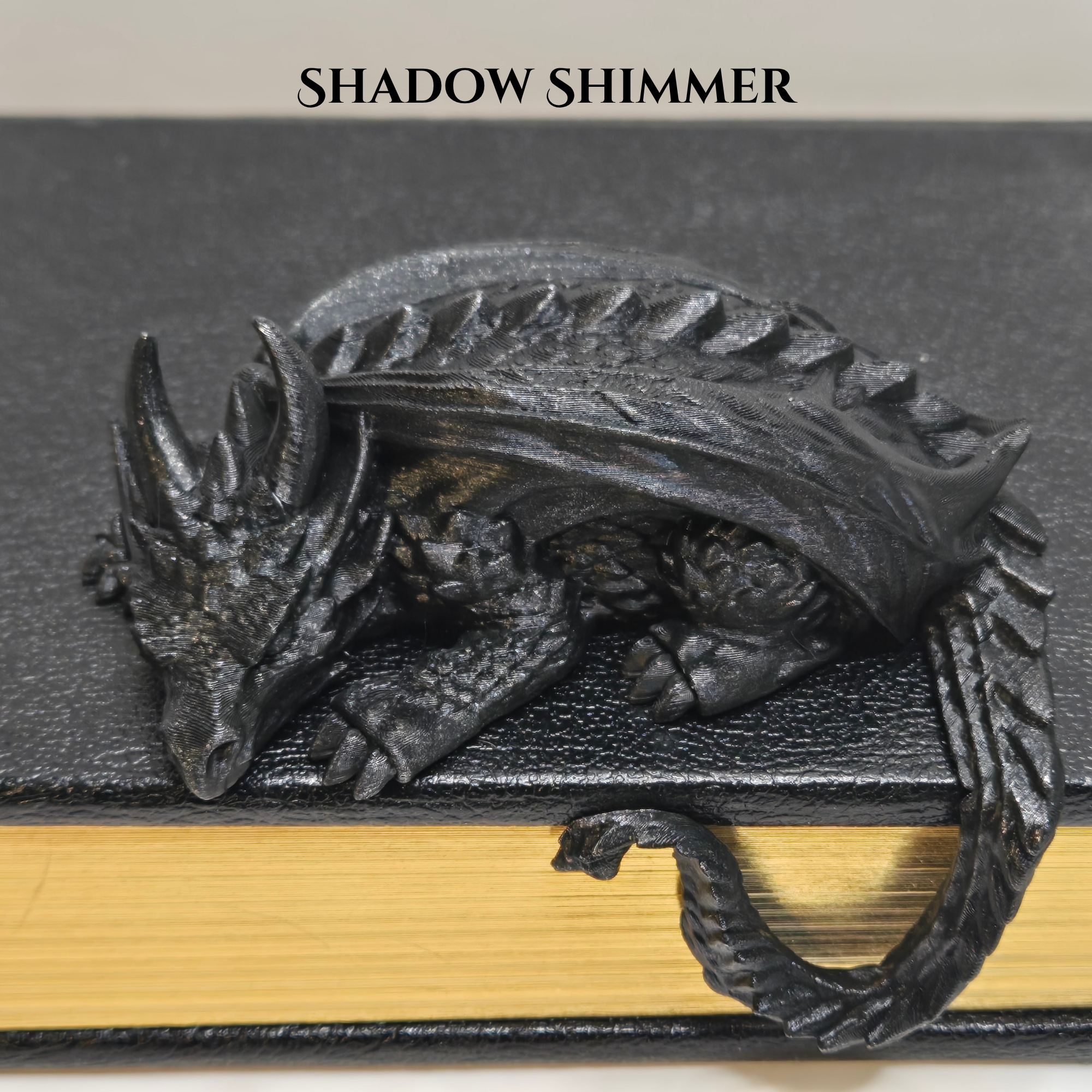 Sleepy Dragon Bookshelf Decor – Hand-Painted Fantasy Figurine | Book Nook Guardian