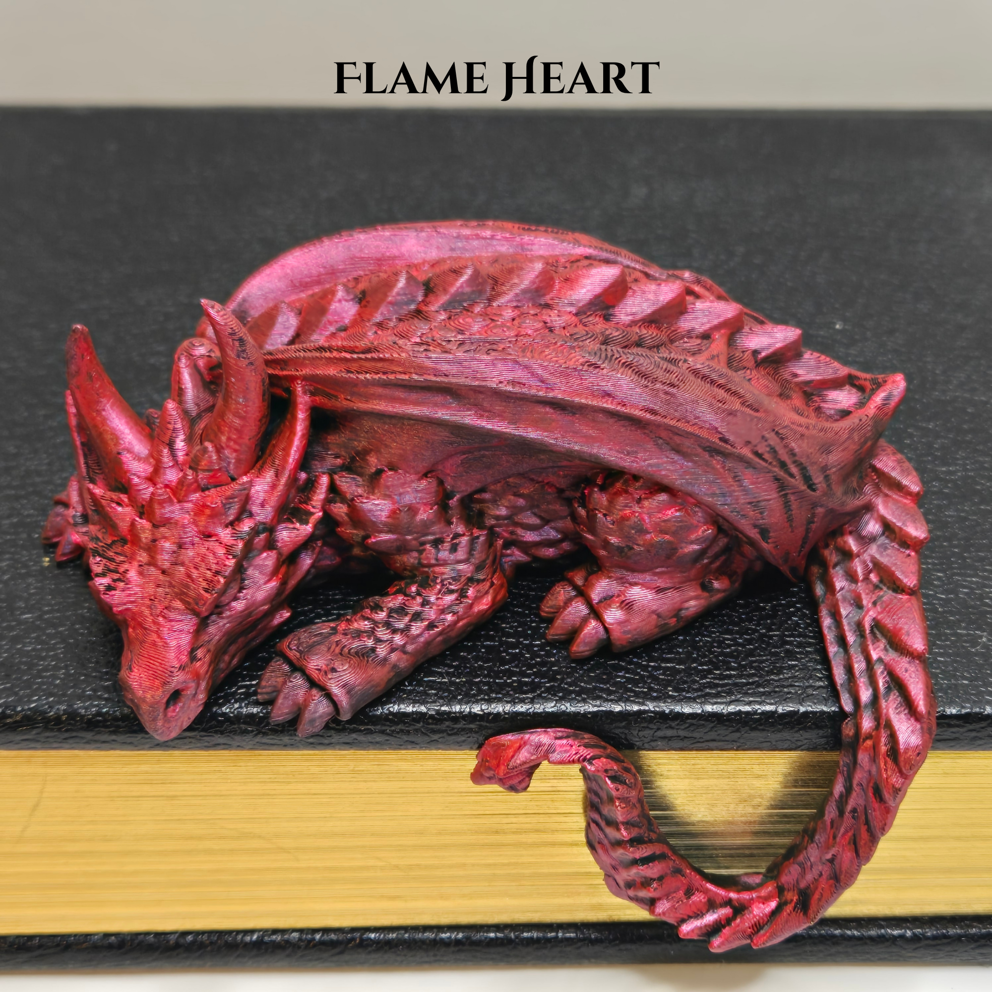 Sleepy Dragon Bookshelf Decor – Hand-Painted Fantasy Figurine | Book Nook Guardian