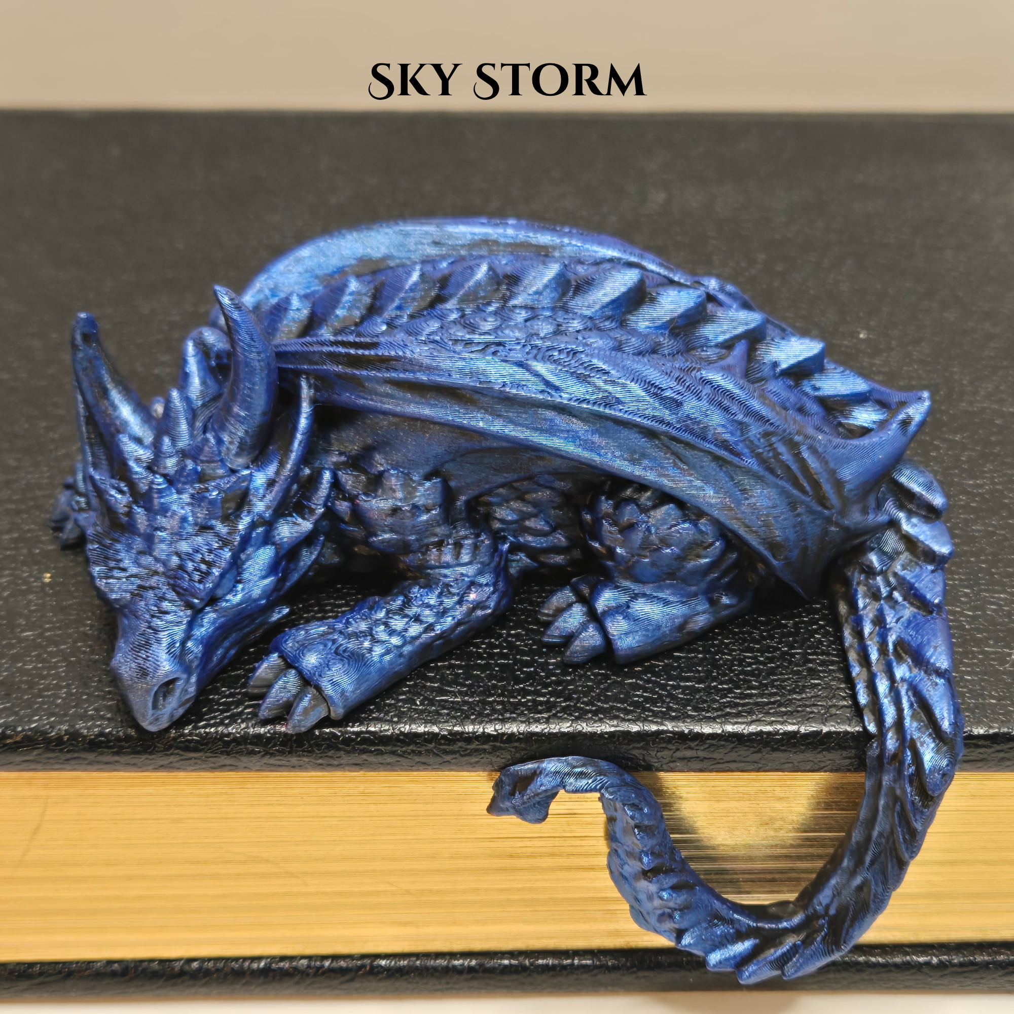 Sleepy Dragon Bookshelf Decor – Hand-Painted Fantasy Figurine | Book Nook Guardian