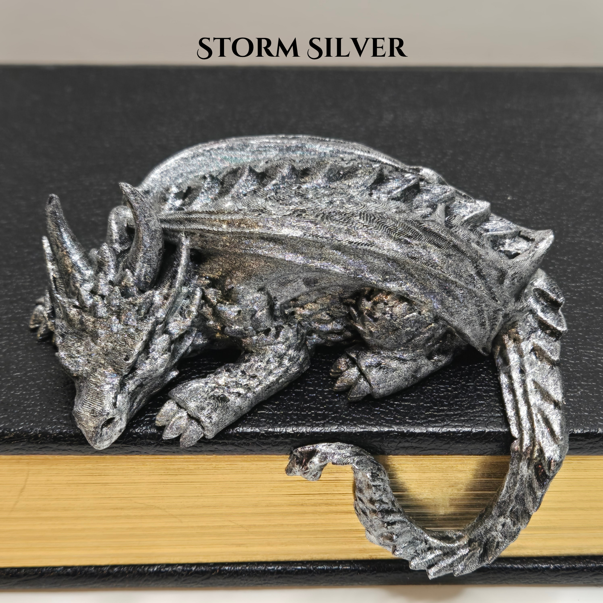 Sleepy Dragon Bookshelf Decor – Hand-Painted Fantasy Figurine | Book Nook Guardian