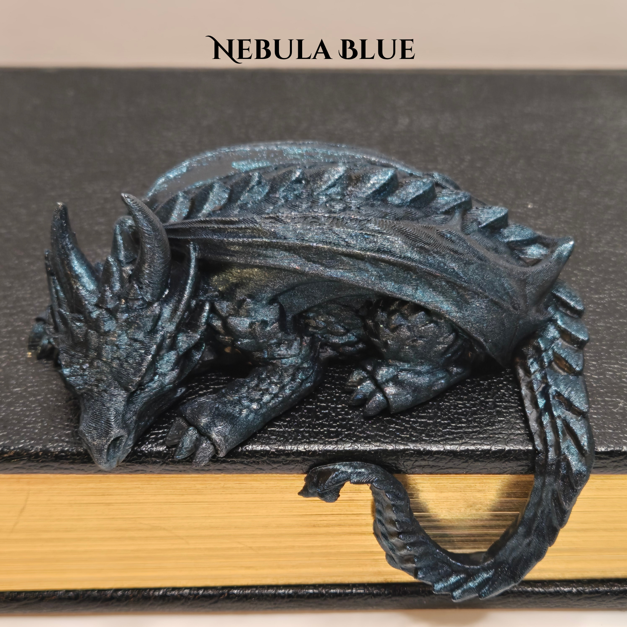 Sleepy Dragon Bookshelf Decor – Hand-Painted Fantasy Figurine | Book Nook Guardian