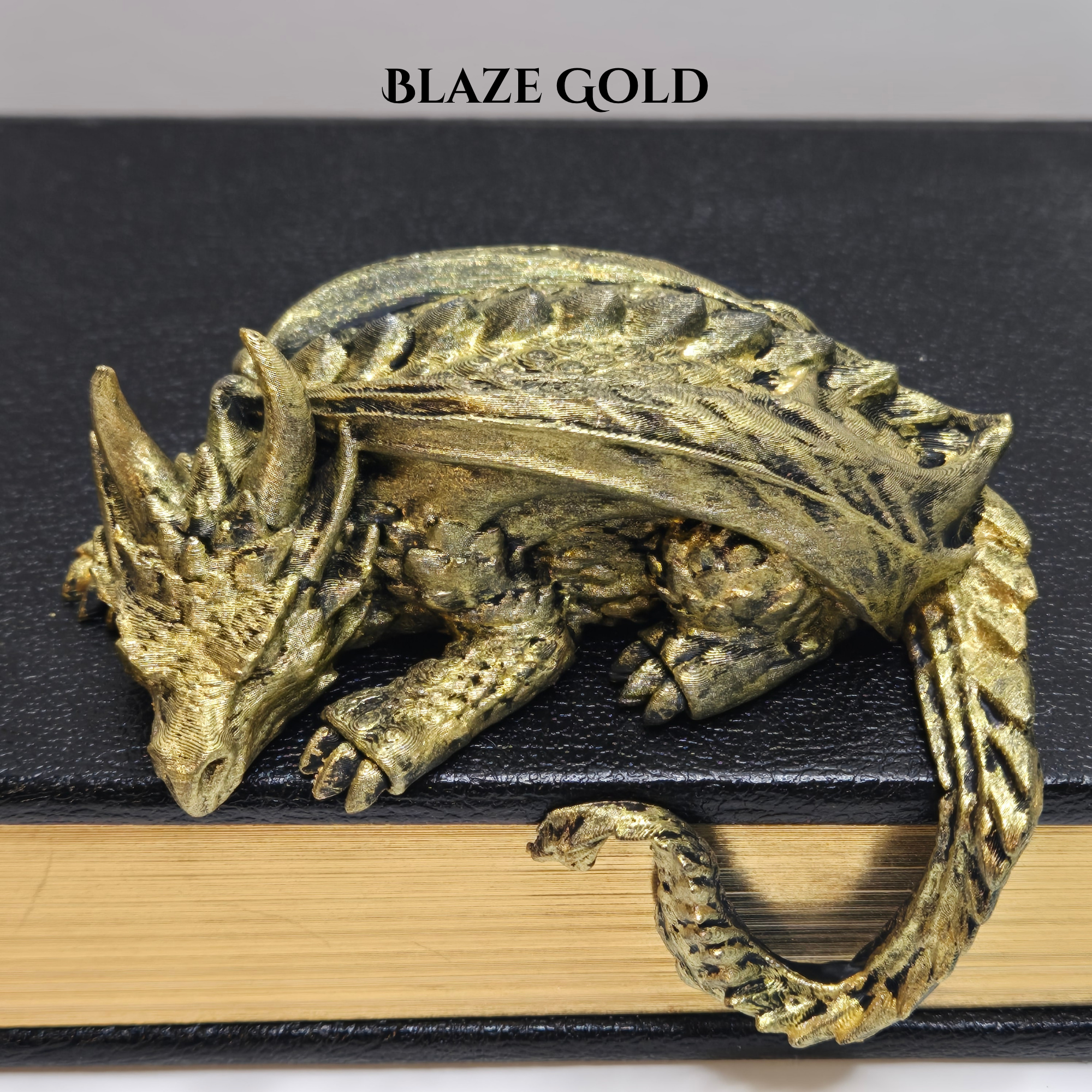 Sleepy Dragon Bookshelf Decor – Hand-Painted Fantasy Figurine | Book Nook Guardian