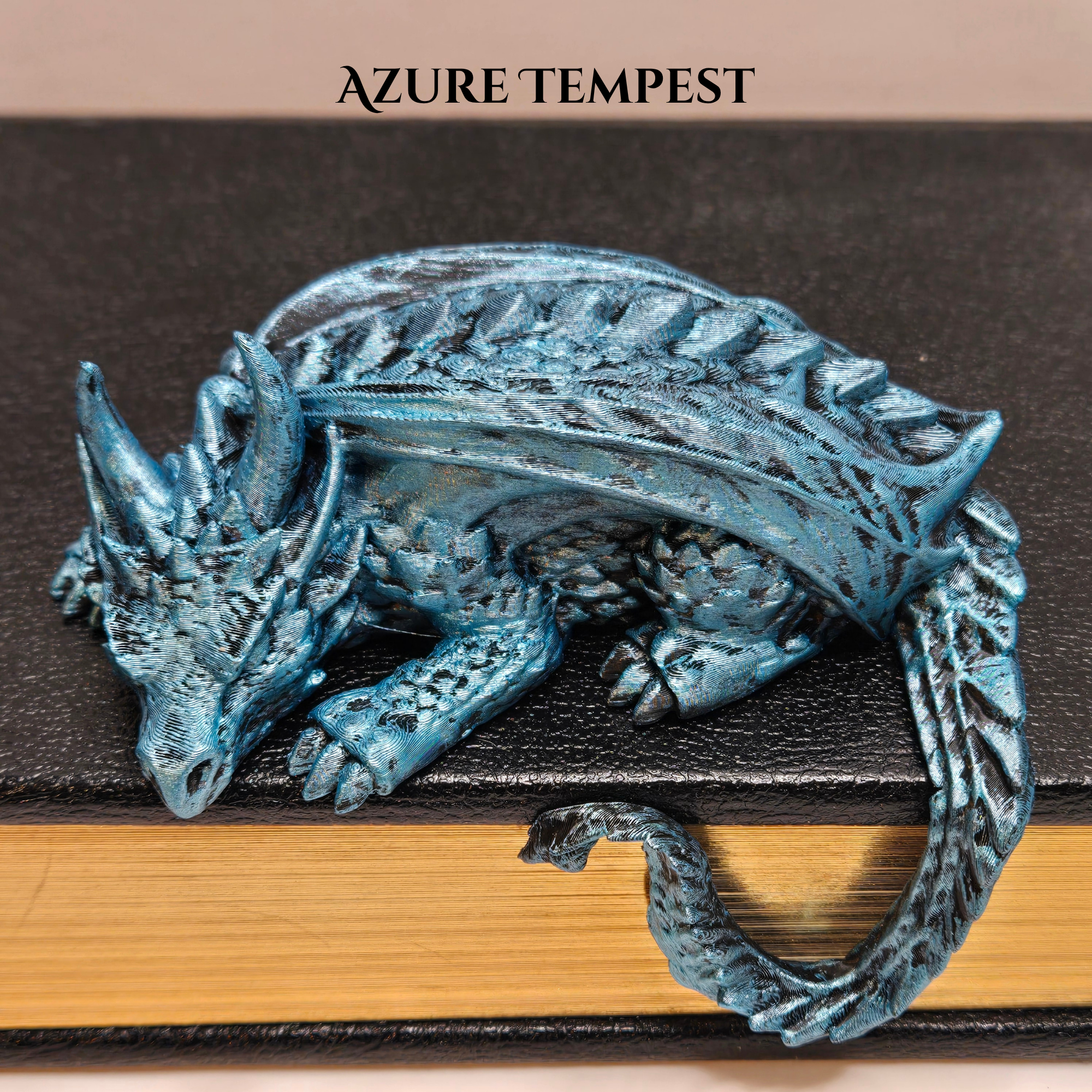Sleepy Dragon Bookshelf Decor – Hand-Painted Fantasy Figurine | Book Nook Guardian