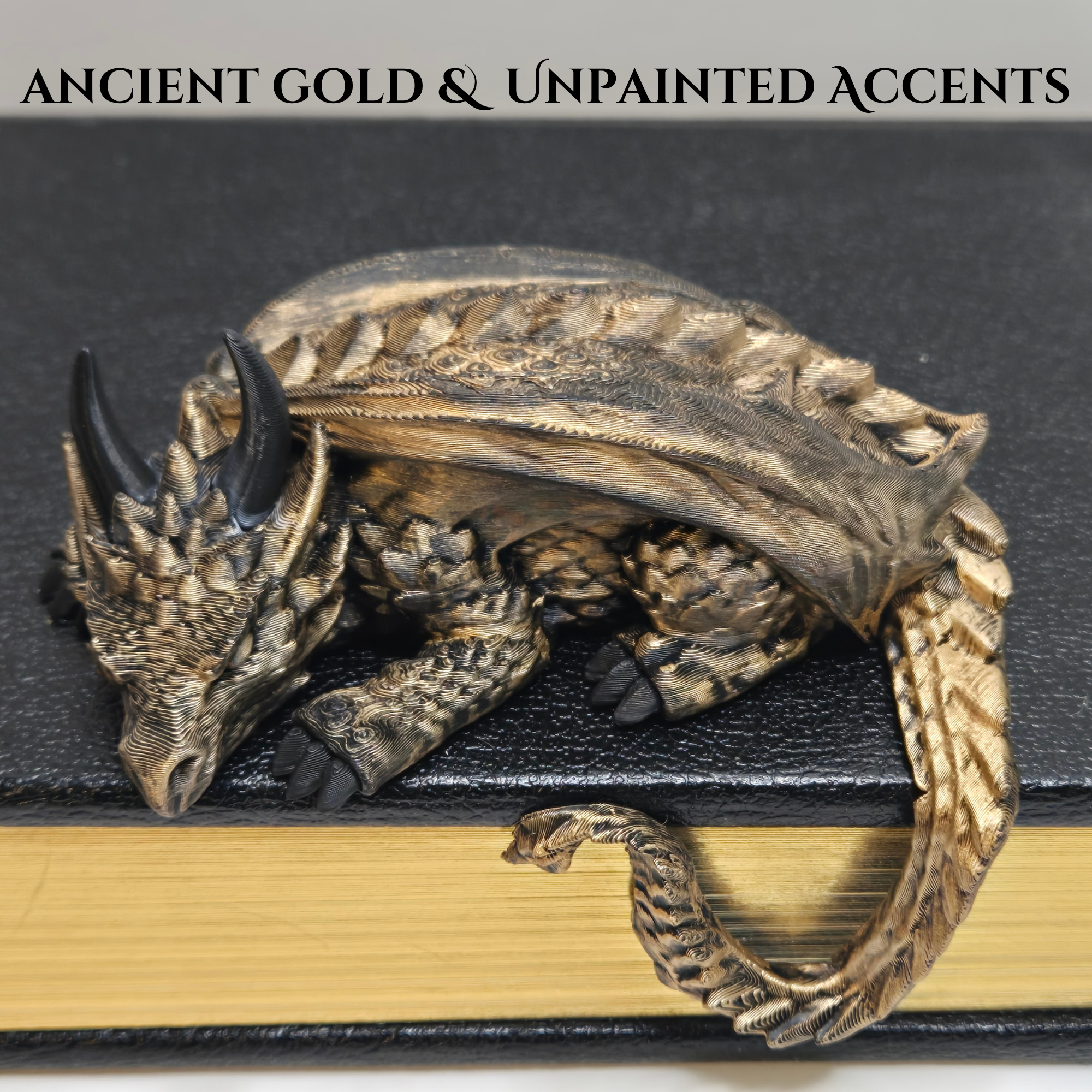 Sleepy Dragon Bookshelf Decor – Hand-Painted Fantasy Figurine | Book Nook Guardian