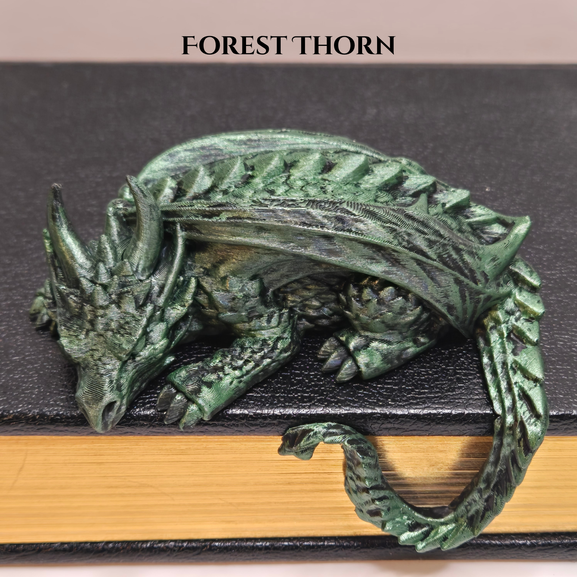 Sleepy Dragon Bookshelf Decor – Hand-Painted Fantasy Figurine | Book Nook Guardian